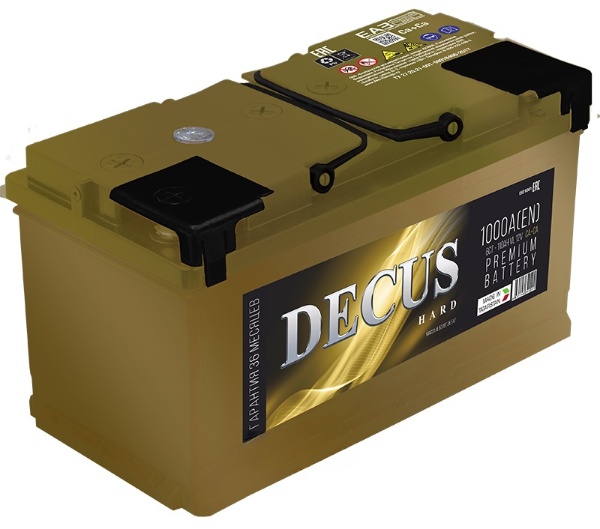 Батарея аккумуляторная DECUS 110255K11D 110А/ч 1000А обратная полярн. стандартные (Европа) клеммы